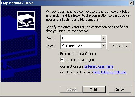 [Tools > Map Network Drive...]